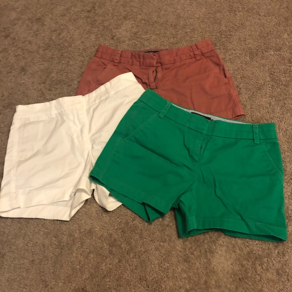 3 JCrew chino shorts. Size 2. In good condition.